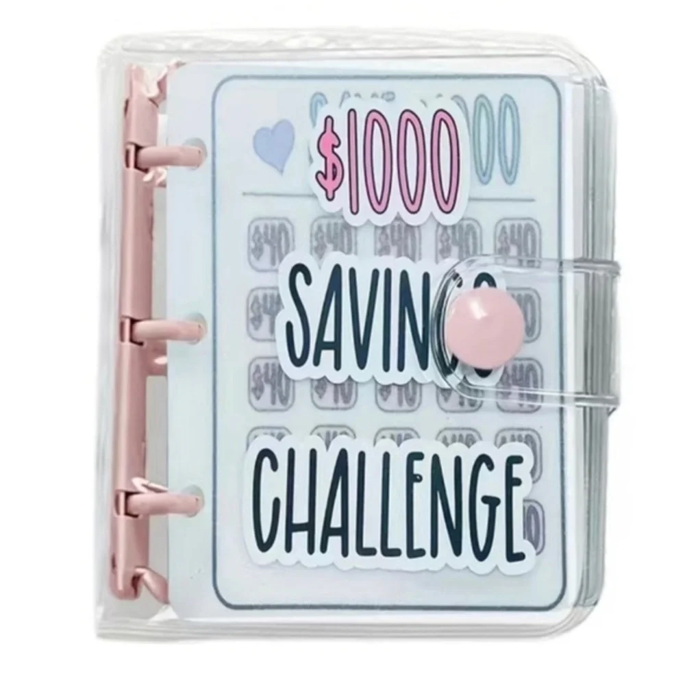 Savings challenge binder $1000-25 sleeves with tracking‎ card and sticker…